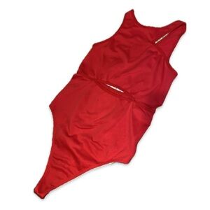 Reversible Ribbed Bodysuit by Colsie in red Size XL
